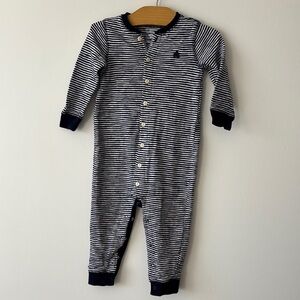 GAP White and Blue Bodysuit with Long Sleeves